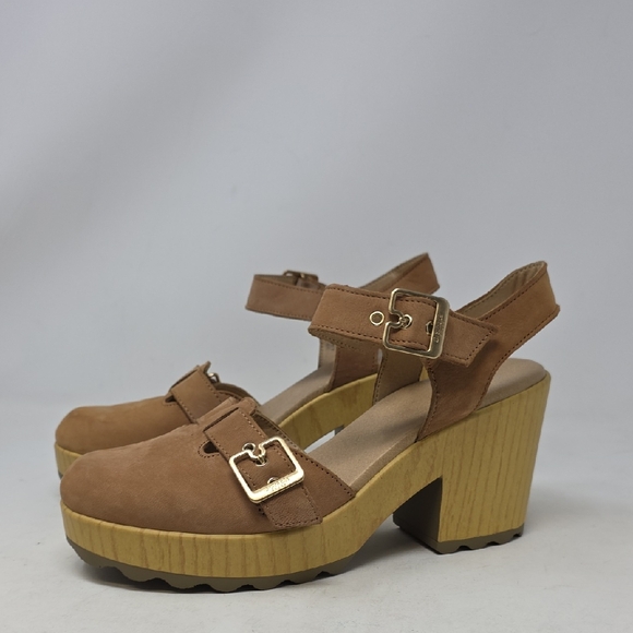 Dr. Scholl's Tan Platform Sandals with Buckle Size 8.5. - Picture 1 of 6